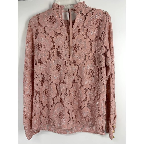 WAYF Erika Puff-Sleeve Lace Top Pink Size XXS - Picture 3 of 7